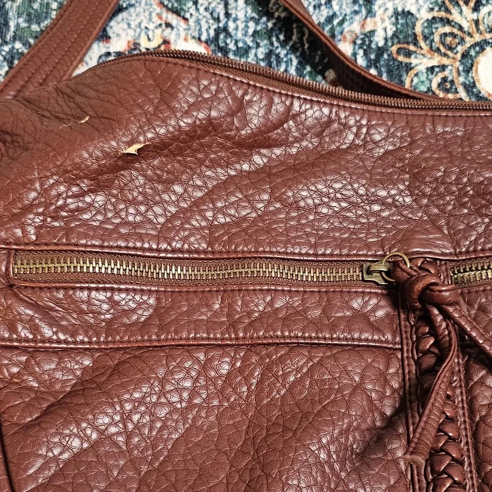 Vintage Hobo Leather Burgundy Bag Purse